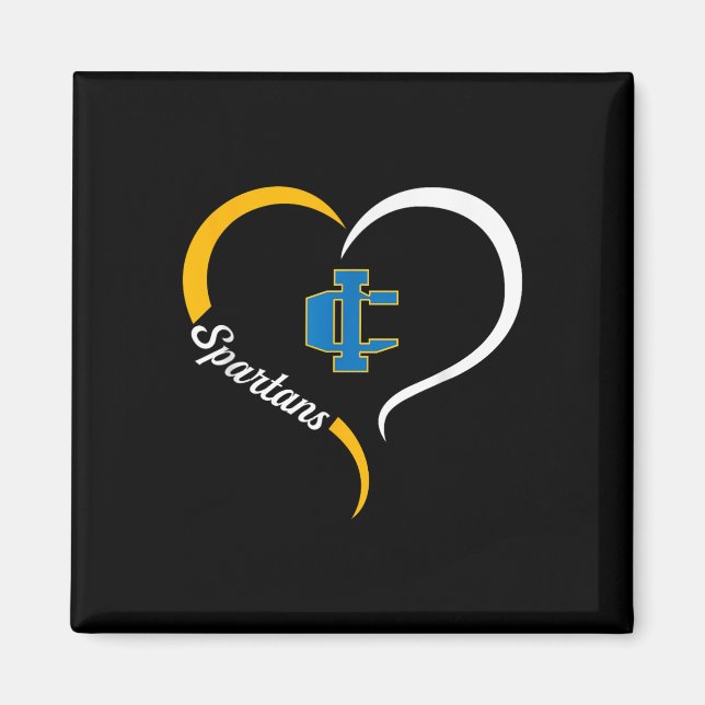 Imlay City Spartans Logo Half Heart Slogan Hs  Magnet (Front)