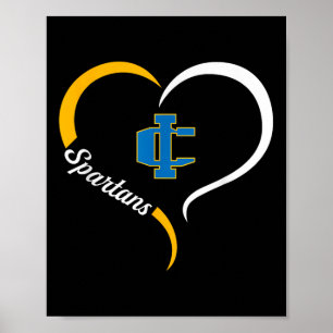 Imlay City Spartans Logo Half Heart Slogan Hs Poster