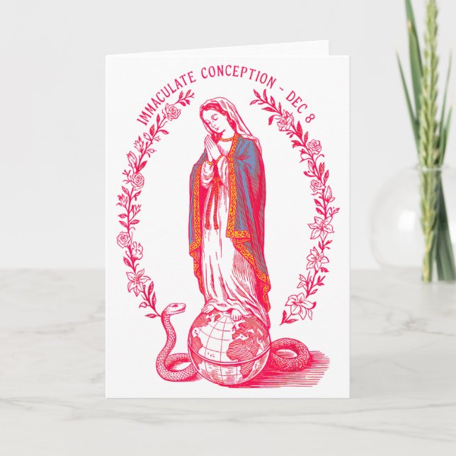 Immaculate Conception Dec 8 Virgin Mary Catholic D Card (Front)