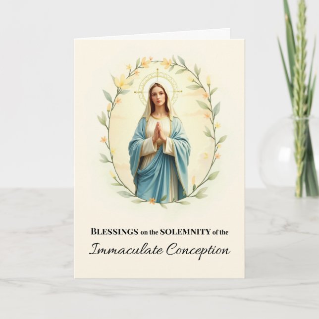 Immaculate Conception God's Peace and Blessings Card (Front)