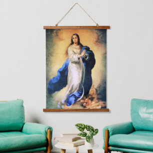 Immaculate Conception Gold Hanging Tapestry