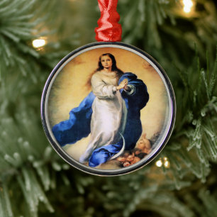 Immaculate Conception Gold Metal Ornament