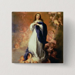 Immaculate Conception of the Escorial, c.1678 2 Inch Square Button