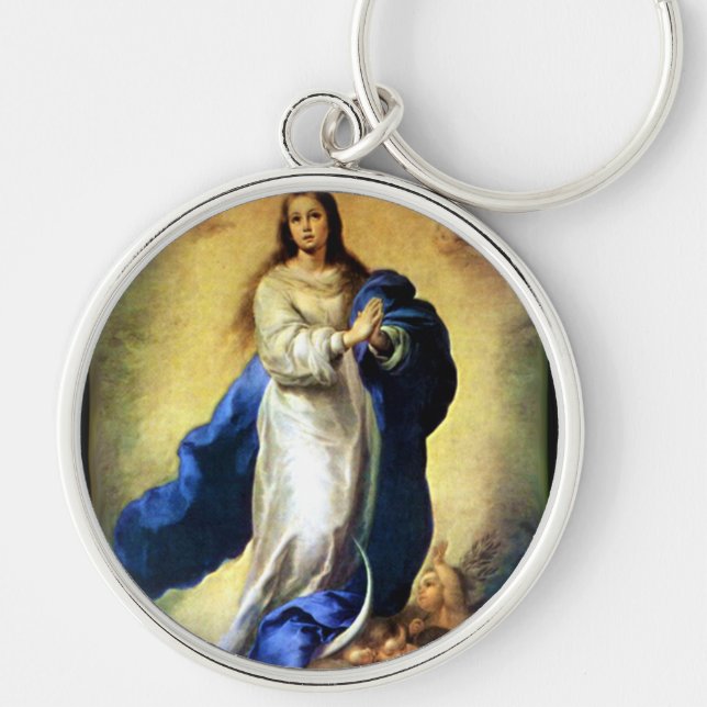 Immaculate Conception of Virgin Mary - Murillo Keychain (Front)