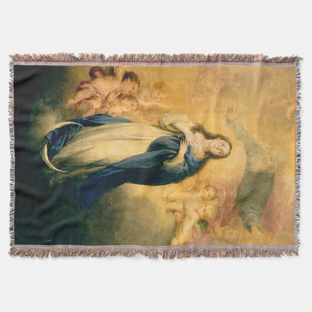 Immaculate Conception Virgin Mary Assumption 02 Throw Blanket (Front)