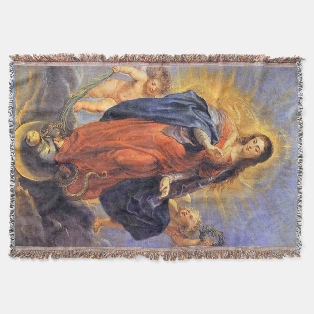 Immaculate Conception Virgin Mary Assumption 06 Throw Blanket (Front)