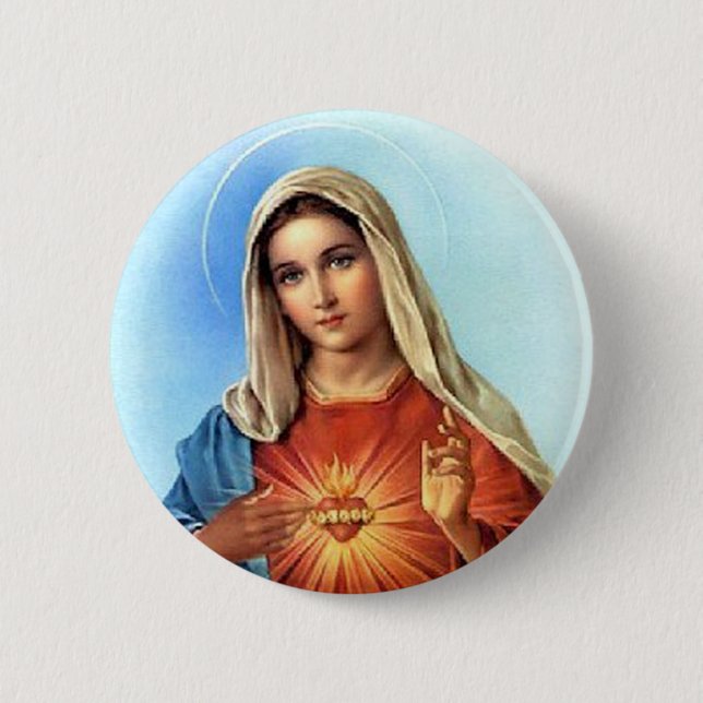 Immaculate Heart Mary 2 Inch Round Button (Front)