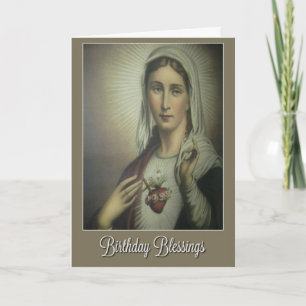 Immaculate Heart of Mary Birthday w/roses Card