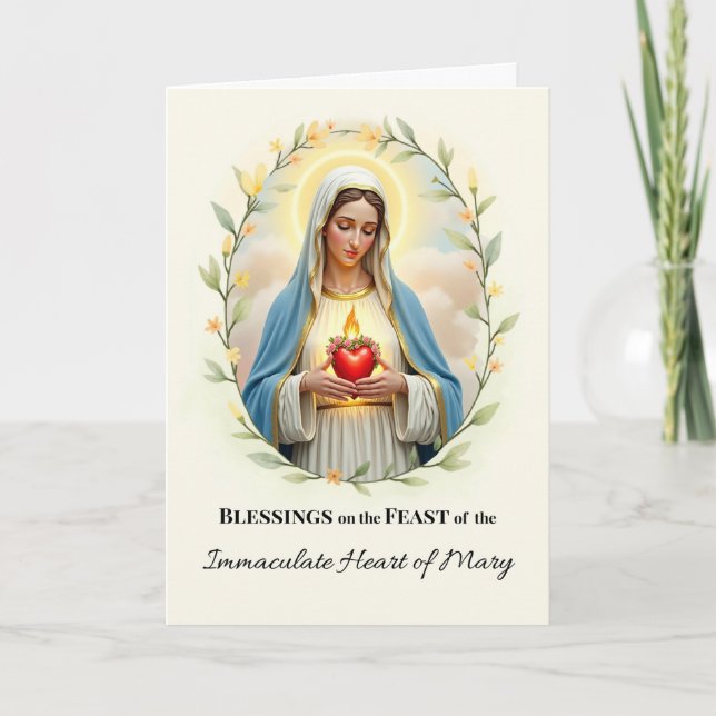 Immaculate Heart of Mary Feast Day Blessings Card (Front)