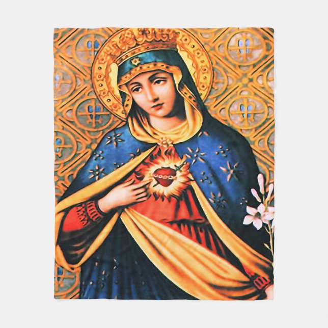 Immaculate Heart of Mary Fleece Blanket (Front)