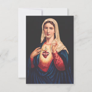 Immaculate Heart of Mary Holy Card   Ave Maria