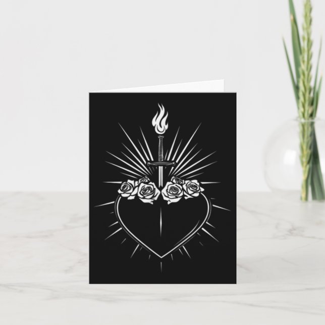 Immaculate Heart Of Mary Men Women Catholic Virgin Card (Front)