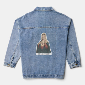 Immaculate Heart of Mary Ora Pro Nobis Icon Denim Jacket