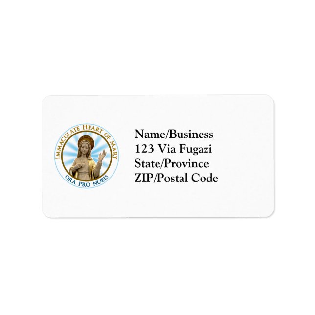 Immaculate Heart of Mary Ora Pro Nobis Label (Front)