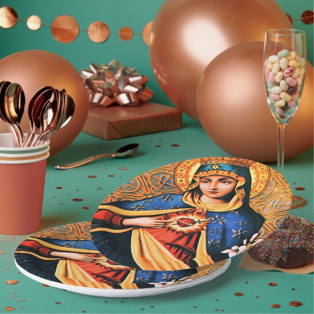 Immaculate Heart of Mary Paper Plate (Multi)