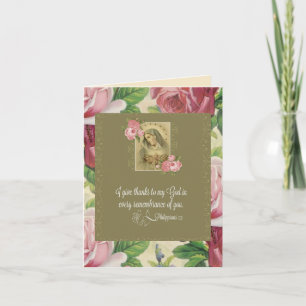Immaculate Heart of Mary - roses/scripture Card