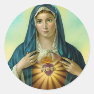 Immaculate Heart of Mary Round Sticker 1