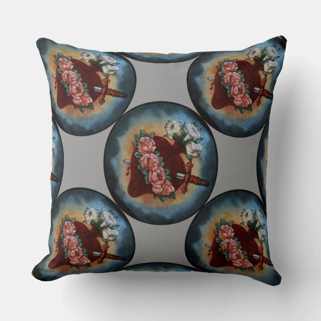 Immaculate Heart Of Mary Throw Pillow (Front)