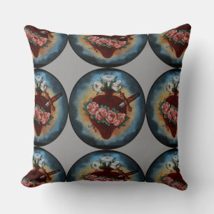 Immaculate Heart Of Mary Throw Pillow