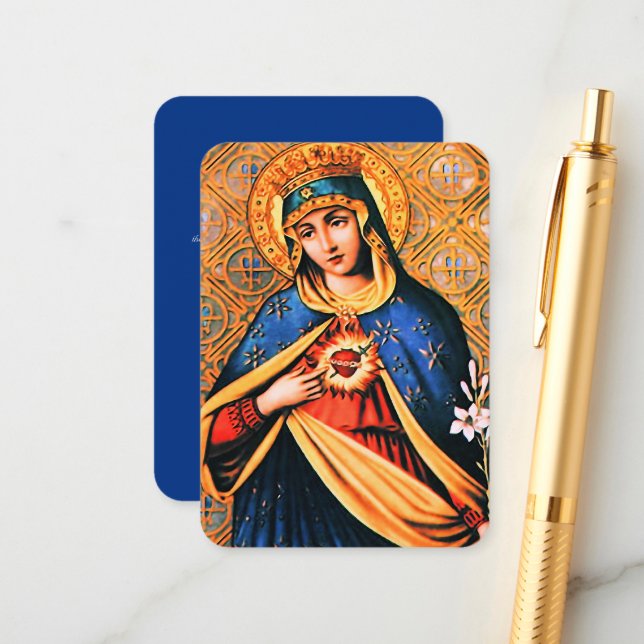 Immaculate Heart of Mary with Magnificat Enclosure Card (Front/Back In Situ)