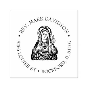 Immaculate Heart of Virgin Mary Catholic Religious Rubber Stamp