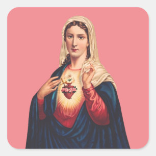 Immaculate Heart of Virgin Mary Square Sticker