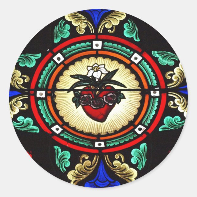 Immaculate Heart Stained Glass Sticker (Front)