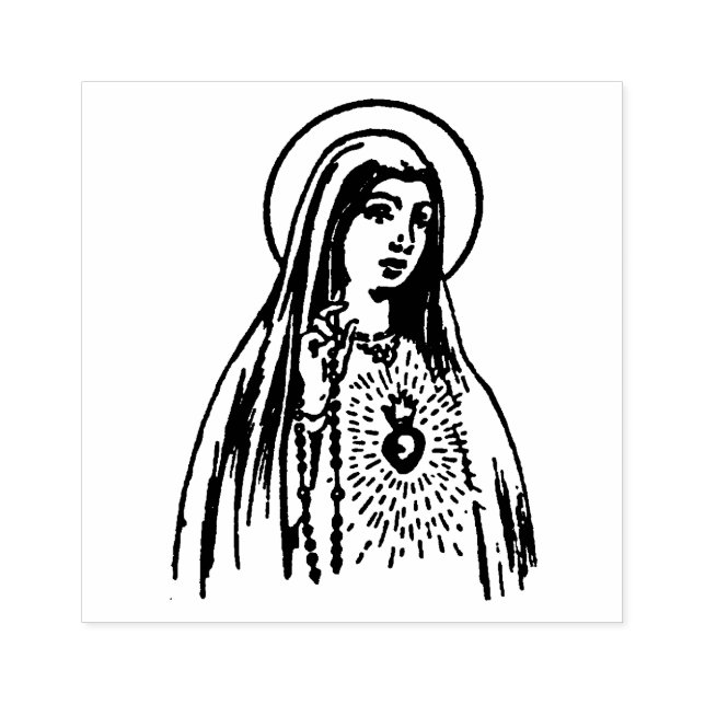 Immaculate Heart Virgin Mary Catholic Religious Rubber Stamp (Imprint)