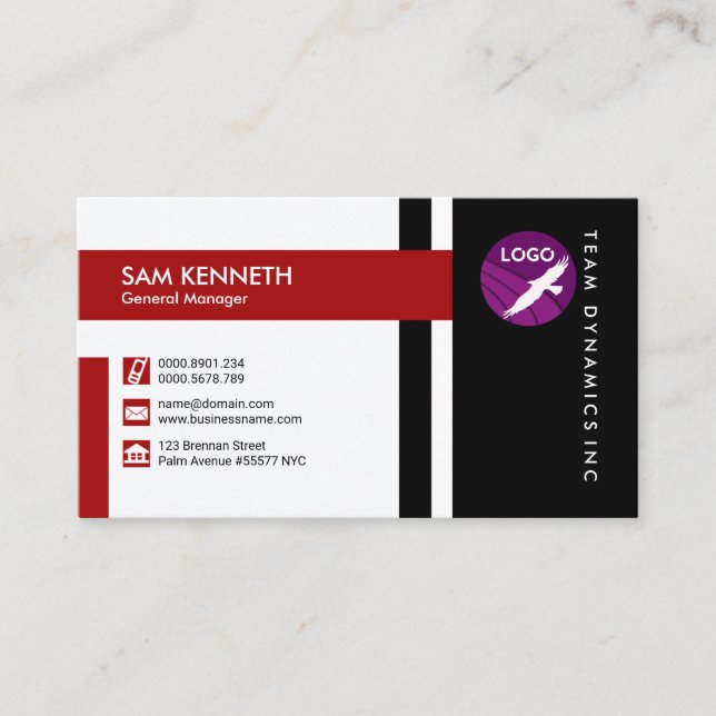 Immaculate Modern Concise Stylish General Manager Business Card (Front)