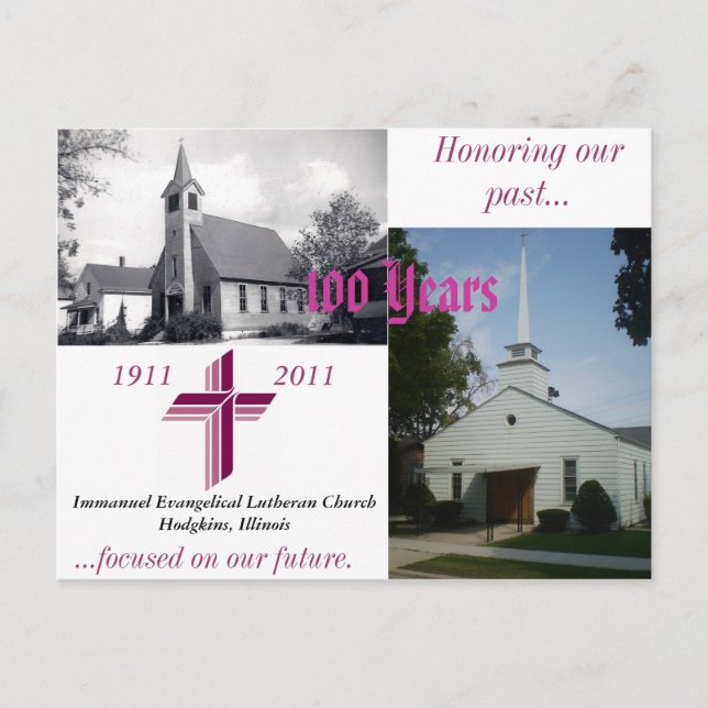 Immanuel 100th Anniversary Postcard (Front)