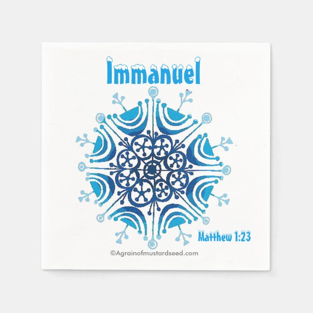 Immanuel God with us Christmas Napkin (Front)