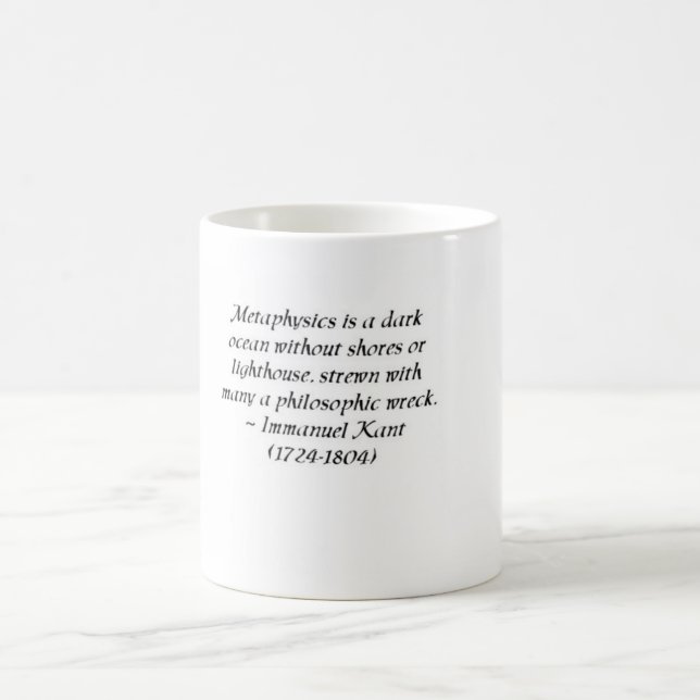 Immanuel Kant on metaphysics and philosophy Coffee Mug (Center)