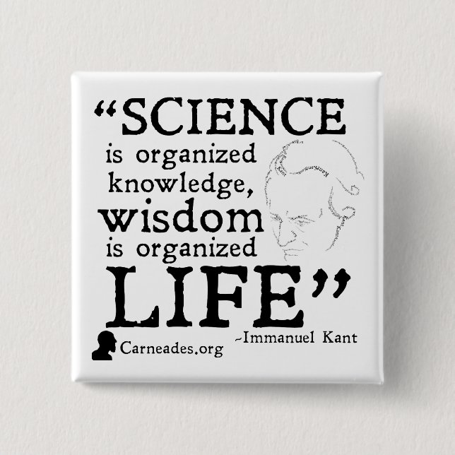 Immanuel Kant Square Button (Front)