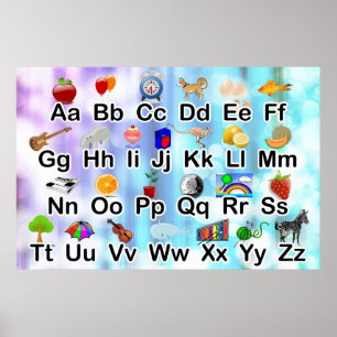Immense affiche ABC Alphabet avec graphisme élémen