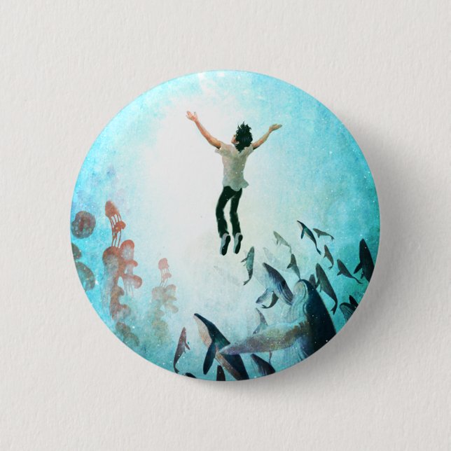 Immerse Ocean 2 Inch Round Button (Front)