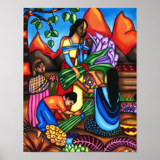 Immigrant Farmers Colourful Abstract Original art  Poster (Front)