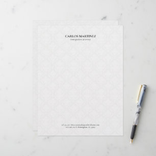 Immigration Attorney White Damasks Black Text Letterhead