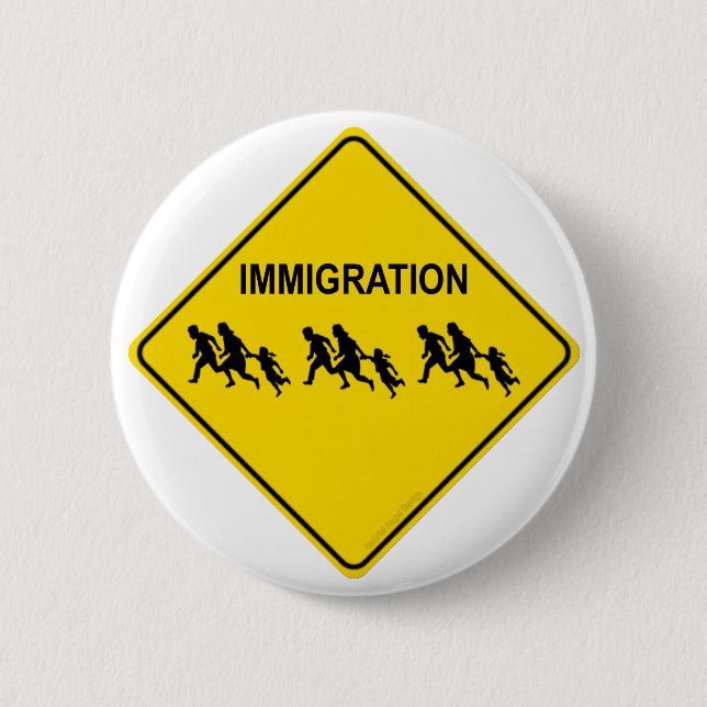 Immigration Crossing 2 Inch Round Button (Front)