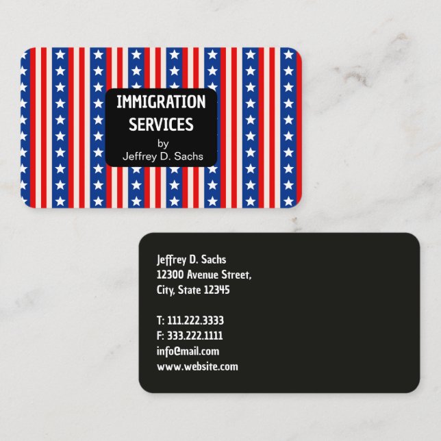 Immigration & Naturalization Services Business Card (Front/Back)