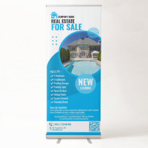 Immobilier - Bannière rétractable bleu