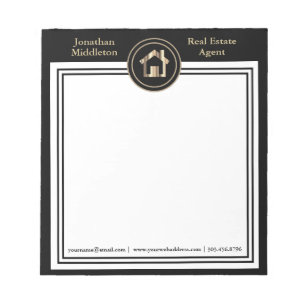 Immobilier - Bloc-notes noir et or