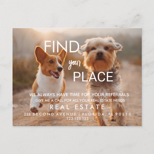 Immobilier FI et votre place Faire-part Carte post (Devant)