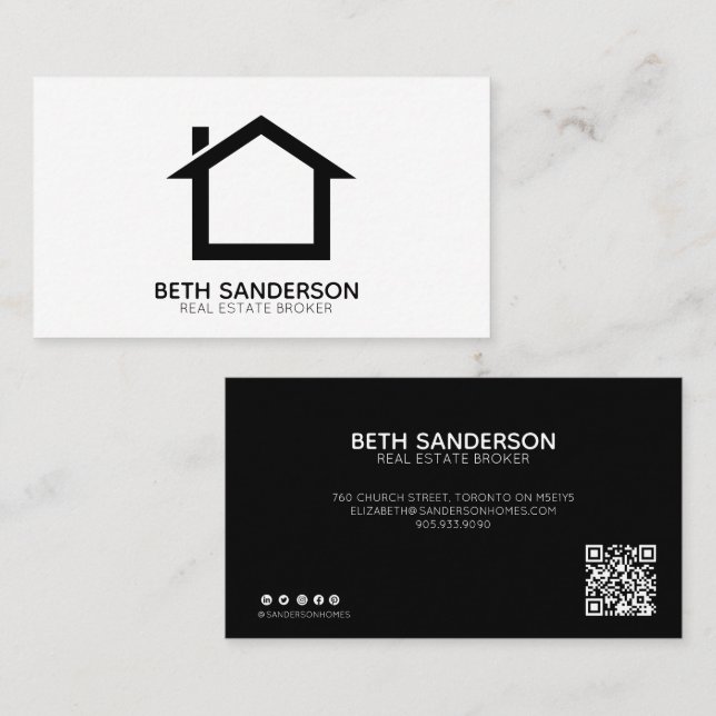 Immobilier moderne VOTRE Carte de visite DE CODE Q (Devant / Derrière)