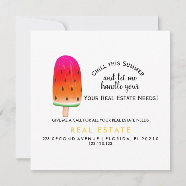 Immobilier Open House glace Pop par carte postale (Devant)