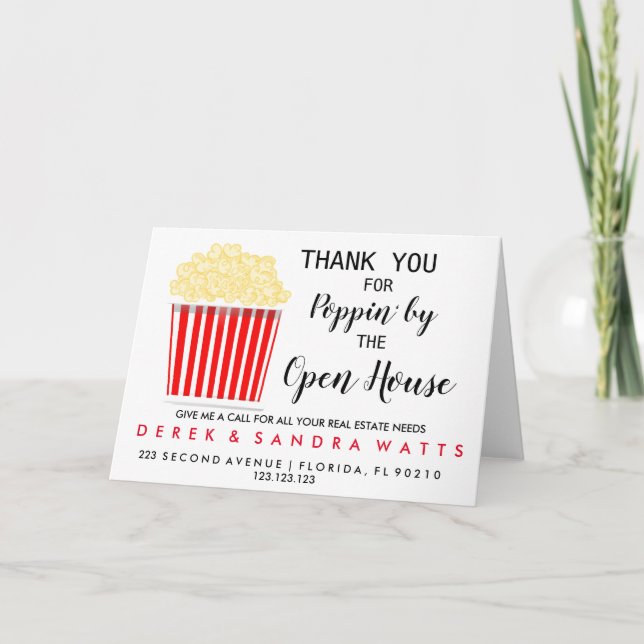 Immobilier POPCORN open house Faire-part Pos Po (Devant)