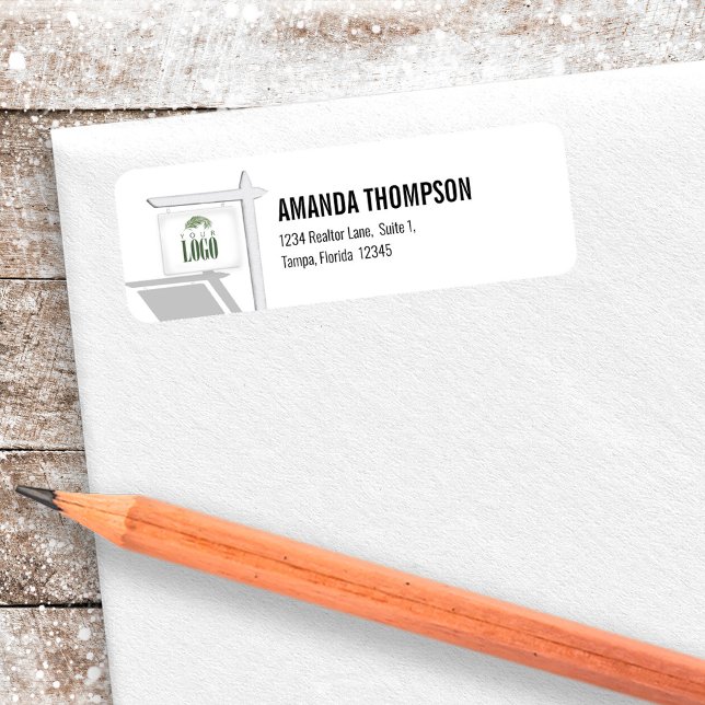 Immobilier Professionnel Ajouter votre logo Person (Realtor simple "add your logo"
custom return address label.)