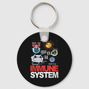 Immune System Cells Biology Cell Science Funny Keychain