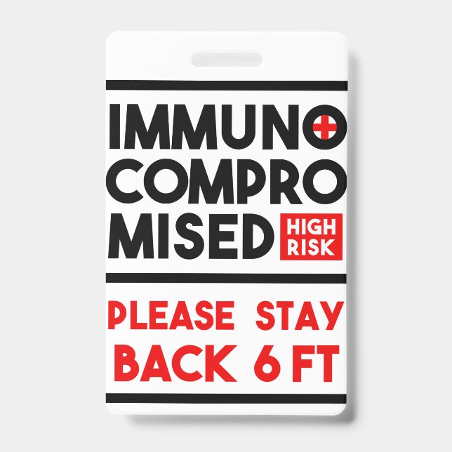 Immunocompromised High Risk Awareness Badge (Front)