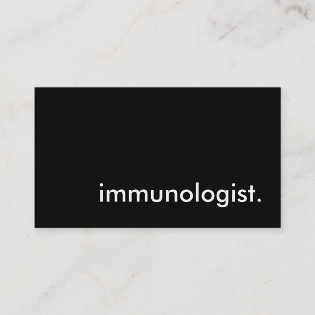 immunologist. business card (Front)