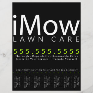 iMow. Lawn Care Landscaping Tearsheet Ad Flyer